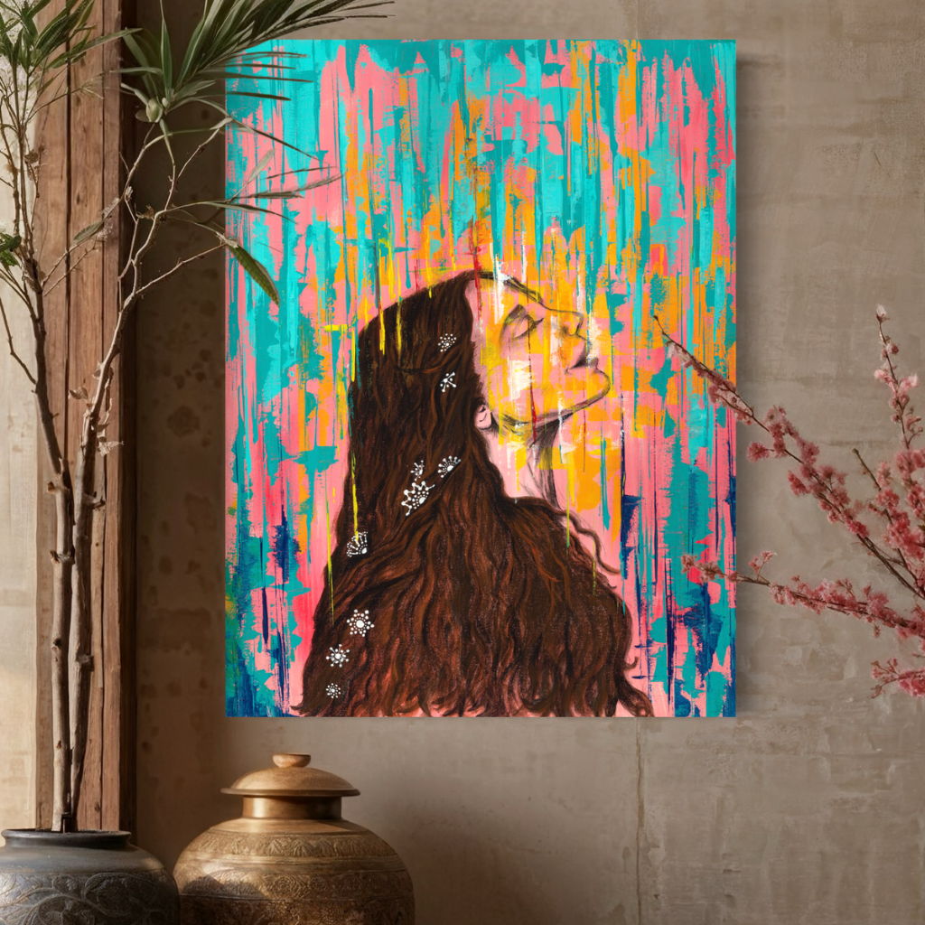 Transform your space with premium quality canvas print of hand painted artwork by Maya. Choose from framed or non-framed options for a touch of elegance. Elevate your decor with our exquisite collection.